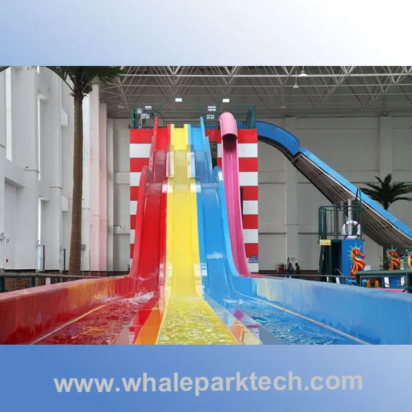Commercial Indoor Rainbow Water Slide - FRP Slide with Steel Structure